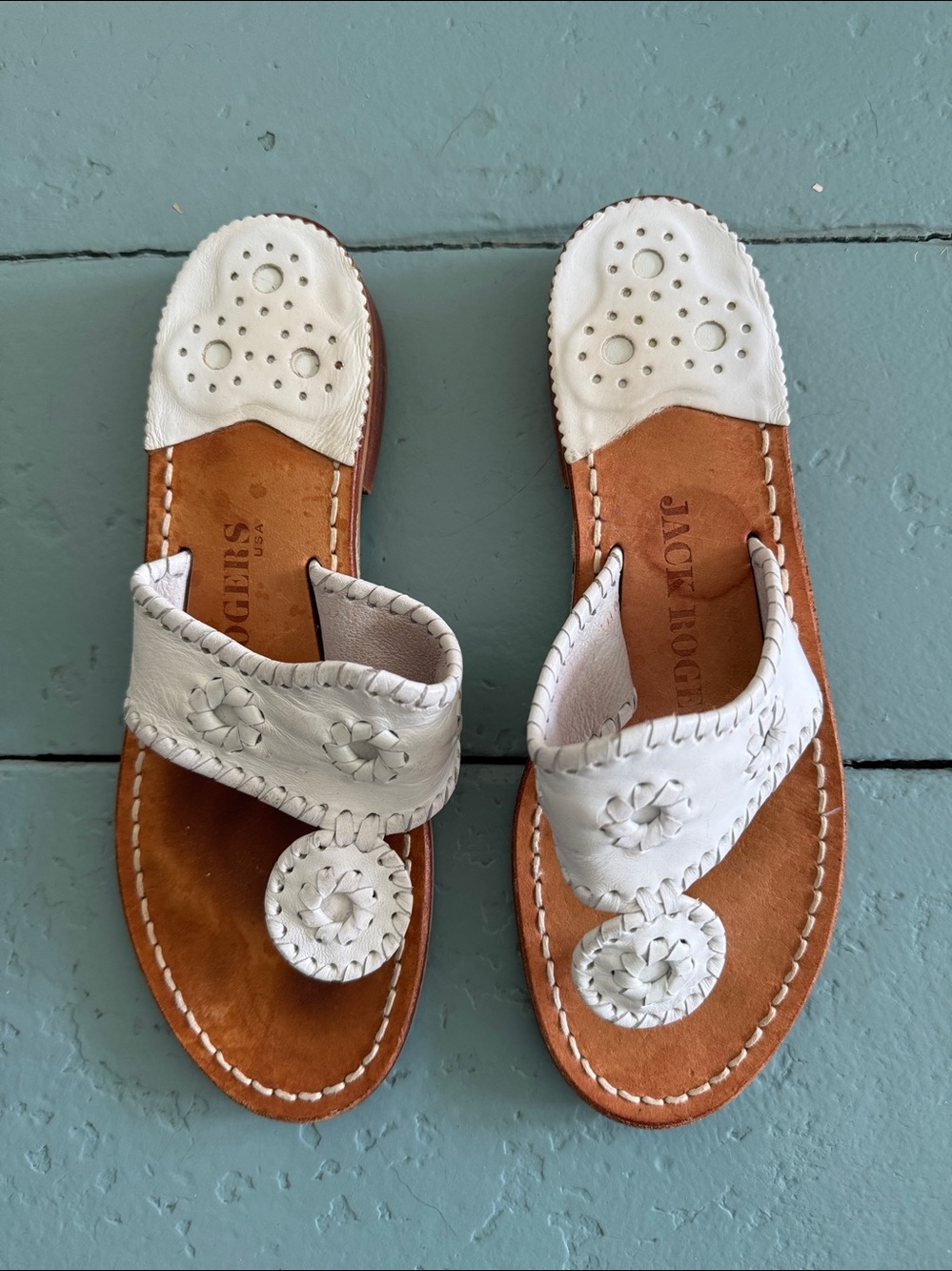 Jack Rogers White Sandals